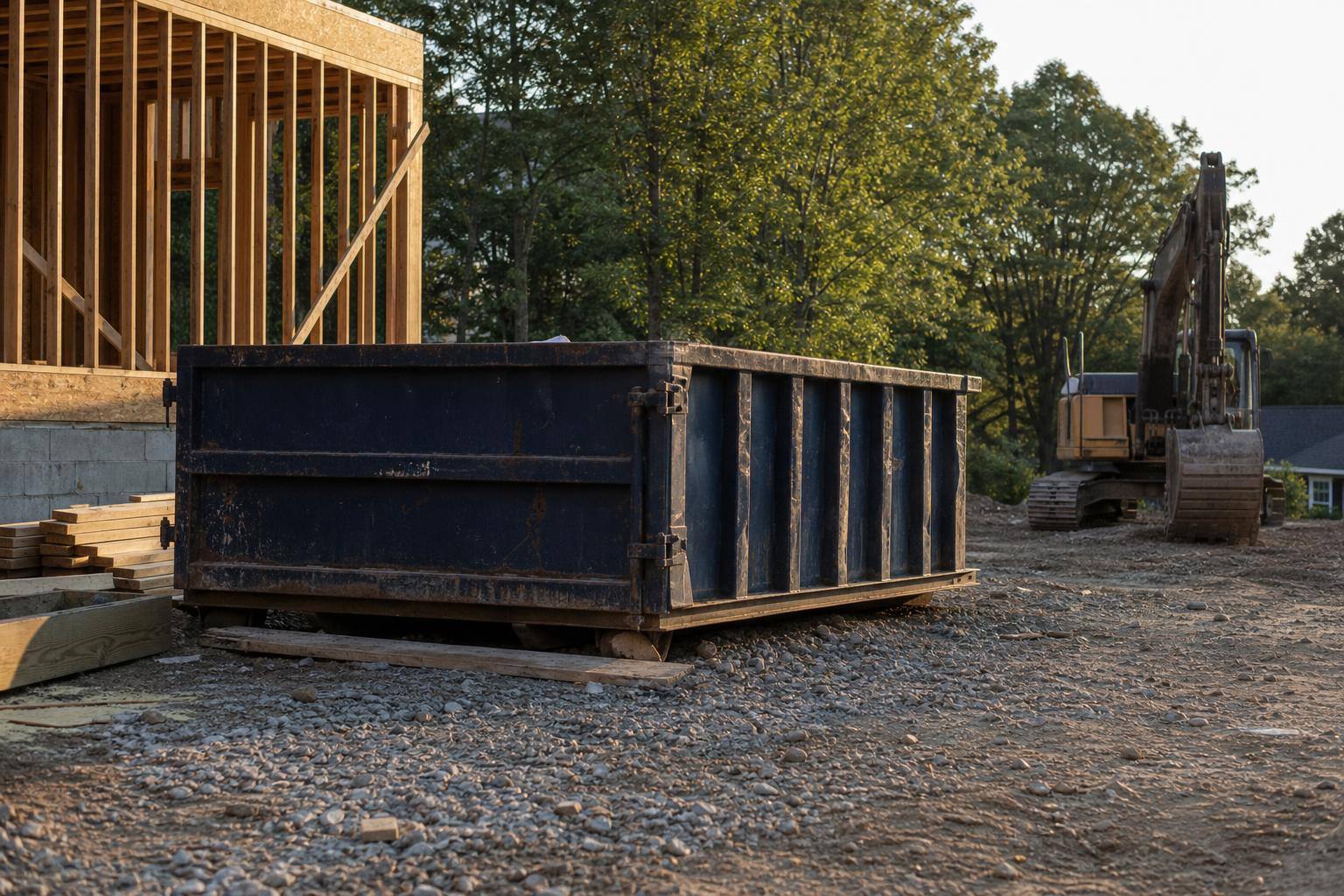Dumpster at commercial construction site in Georgia